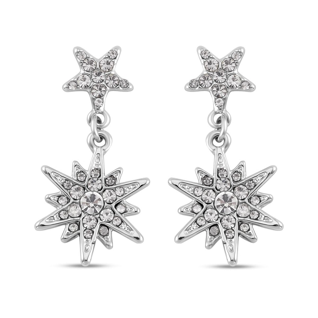 White Austrian Crystal Star Earrings_7561571
