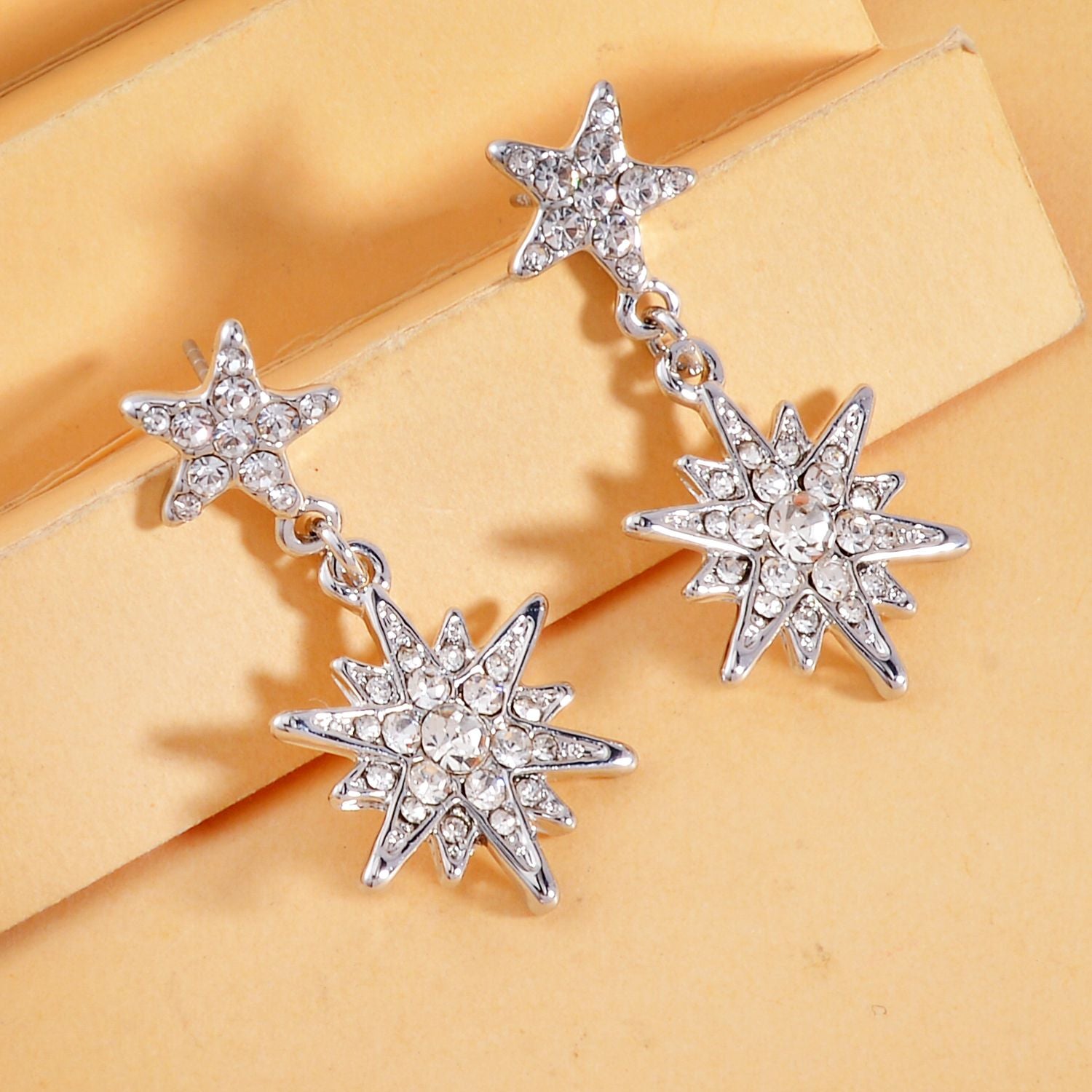 White Austrian Crystal Star Earrings 7561571 1