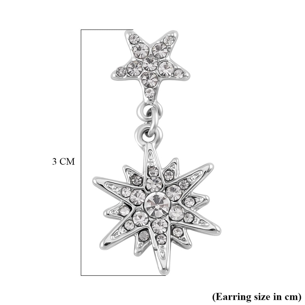 White Austrian Crystal Star Earrings_7561571_4