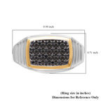 Black Diamond Ring in Platinum & Yellow Gold Overlay Sterling Silver_7561801_5