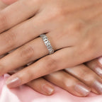 Platinum Overlay Sterling Silver Byzantine Ring, Silver Wt. 4.50 Gms._7563404_2