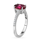 950 Platinum AAAA Rubellite and Diamond (EF-VS2) Solitaire Ring 2.19 Ct