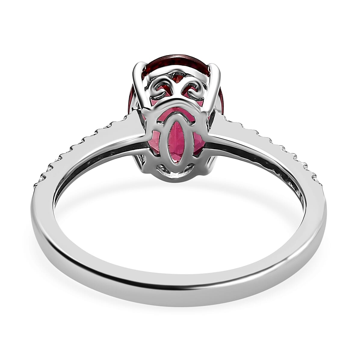 950 Platinum AAAA Rubellite and Diamond (EF/VS2) Solitaire Engagement Ring 2.19 Ct 7563605 4