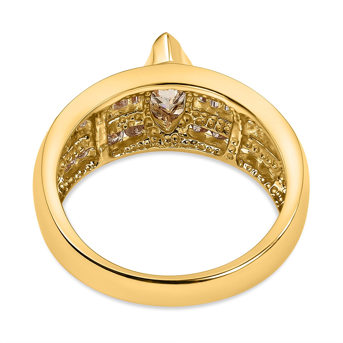 NY Close Out- 14K Yellow Gold Natural Yellow Diamond (Mrq. 0.62 Solitaire I1) and White Diamond (I1-G-H) Engagement Ring 1.50 Ct 7563933 4