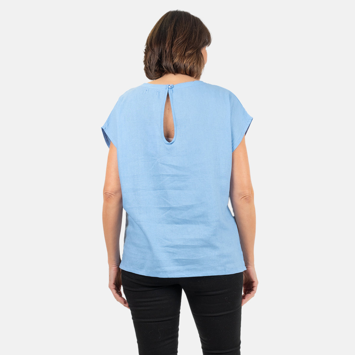 Ladies Crew Neck Linen Top V32565601 1