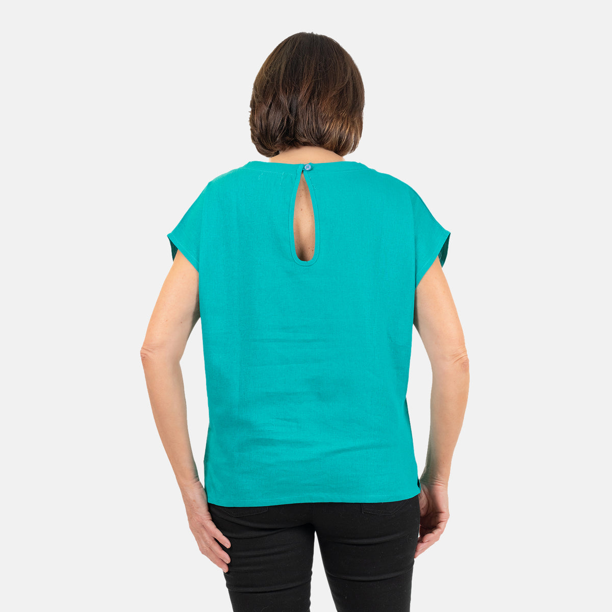 Ladies Crew Neck Linen Top V32573929 1