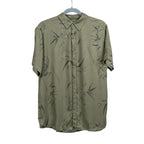 Leaf Print Half Sleeves Mens Shirt (Size M) - Khaki_7566246