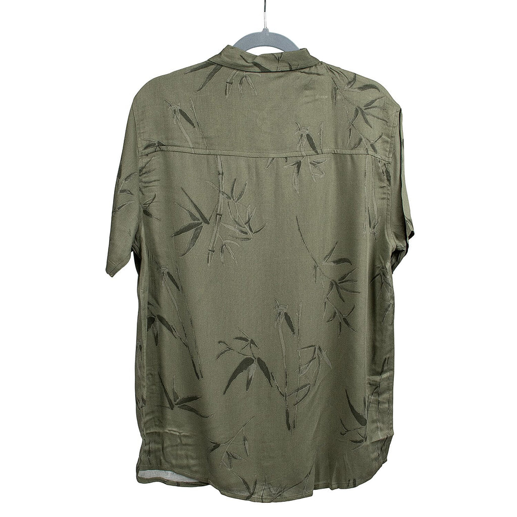 Leaf Print Half Sleeves Mens Shirt (Size M) - Khaki_7566246_1