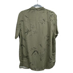 Leaf Print Half Sleeves Mens Shirt (Size M) - Khaki_7566246_1