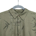 Leaf Print Half Sleeves Mens Shirt (Size M) - Khaki_7566246_2