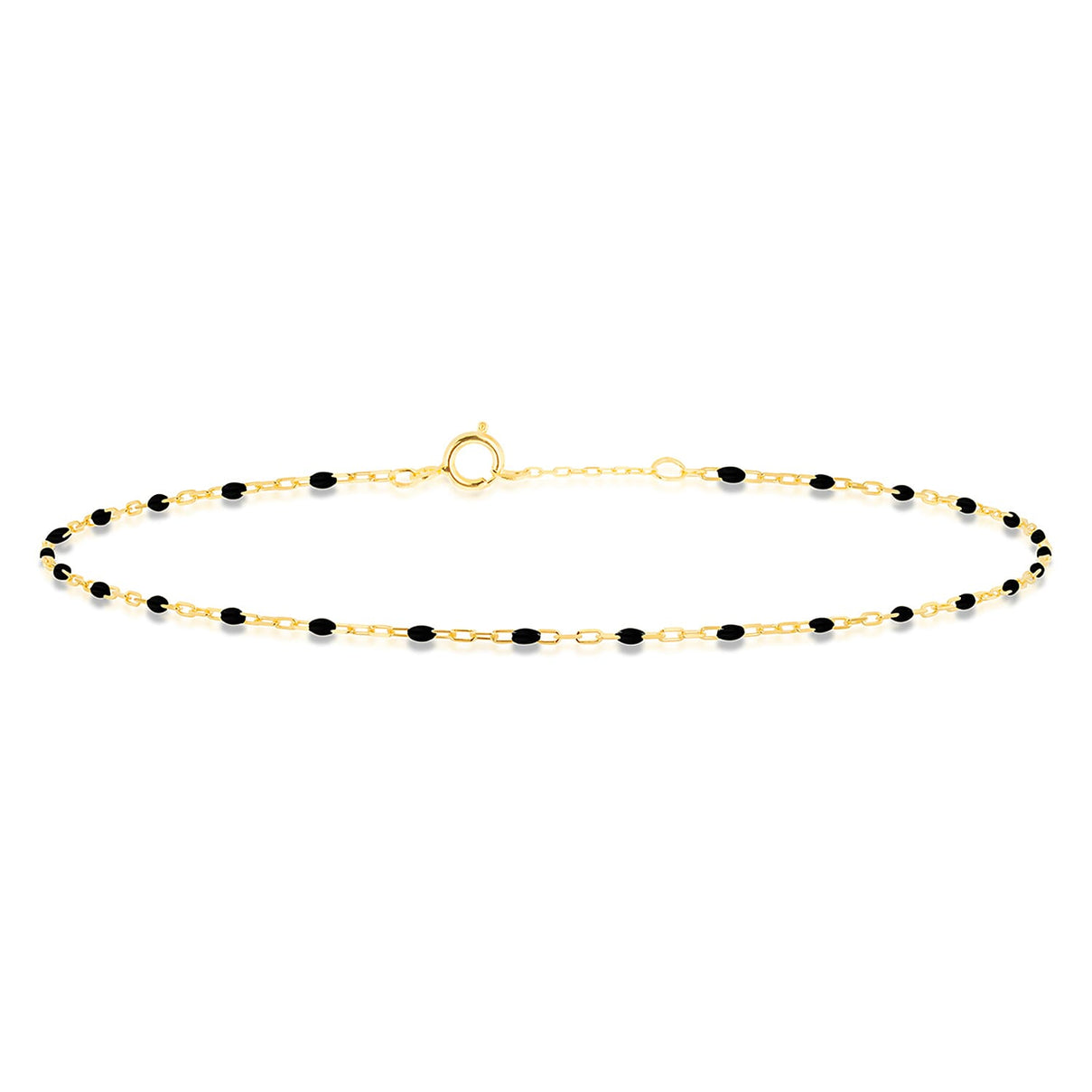 Black Enamel Mini Paper Bracelet in 9K Yellow Gold 7.5 Inch 7567371 0