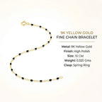 9K Yellow Gold  Bracelet (Size - 7),  Gold Wt. 0.32 Gms