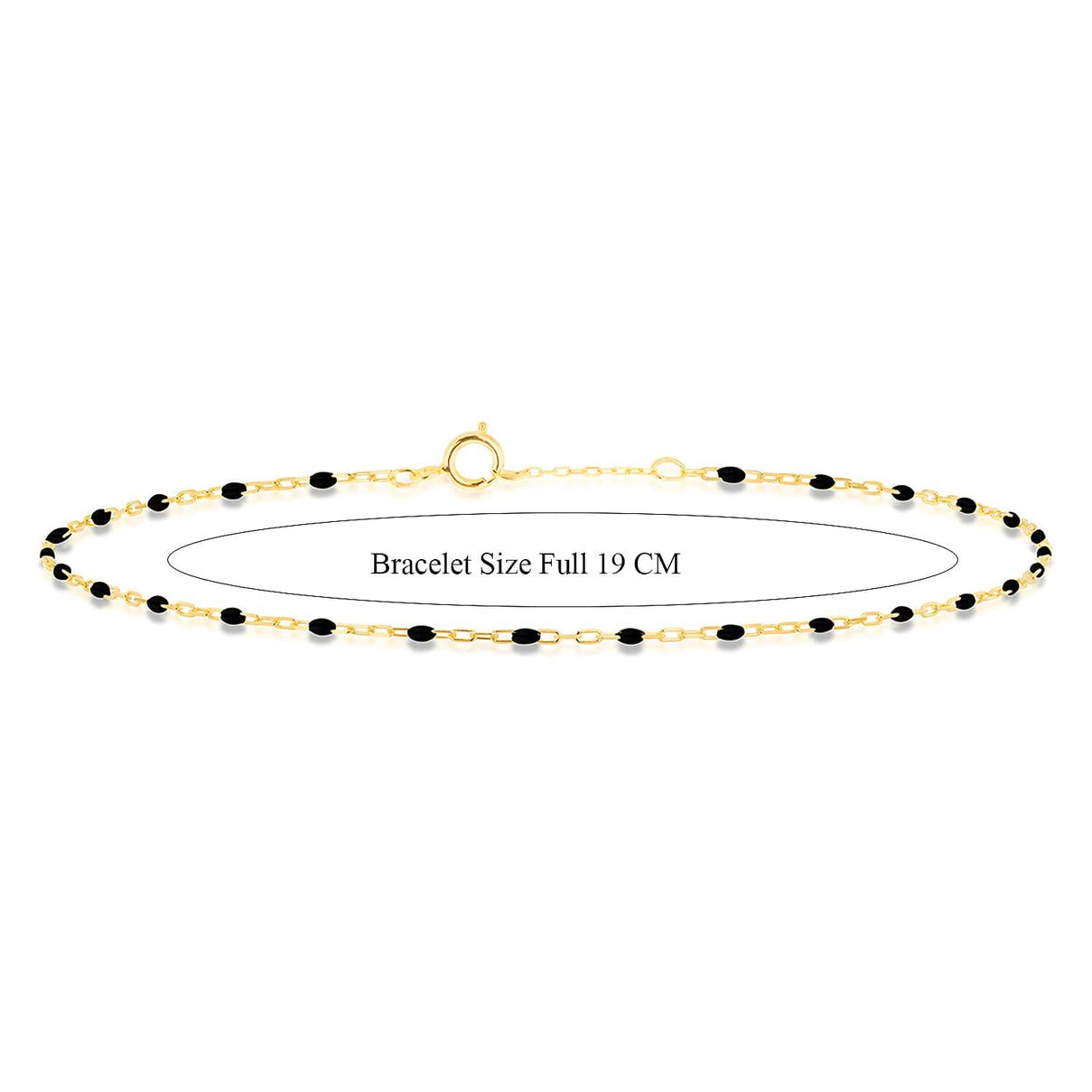 Black Enamel Mini Paper Bracelet in 9K Yellow Gold 7.5 Inch 7567371 6