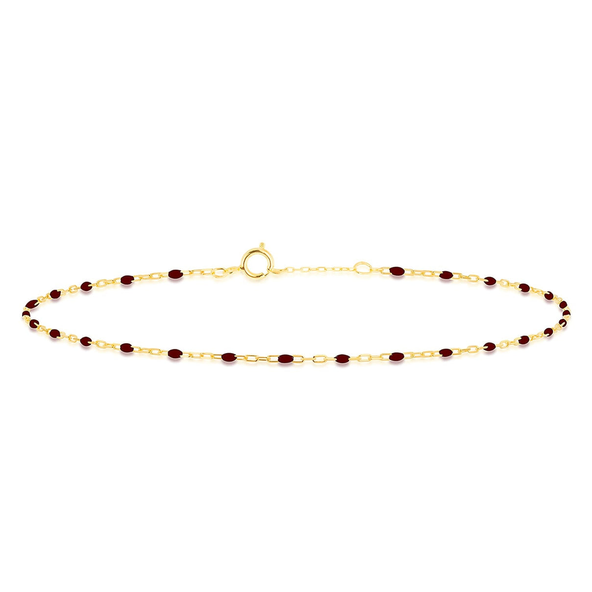 Red Enamel Mini Paper Bracelet 9K Yellow Gold 7.5 Inch 7567408 0