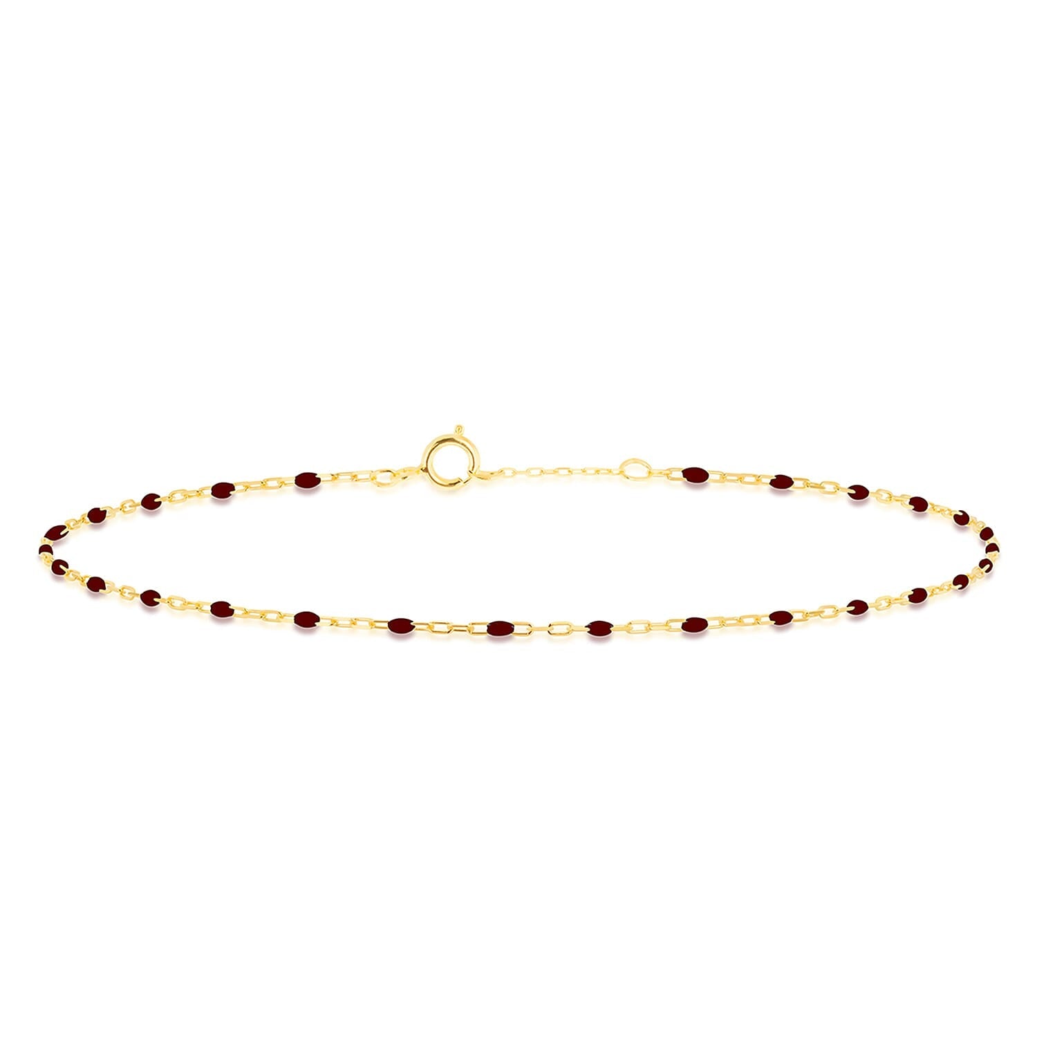 Red Enamel Mini Paper Bracelet 9K Yellow Gold 7.5 Inch 7567408 0