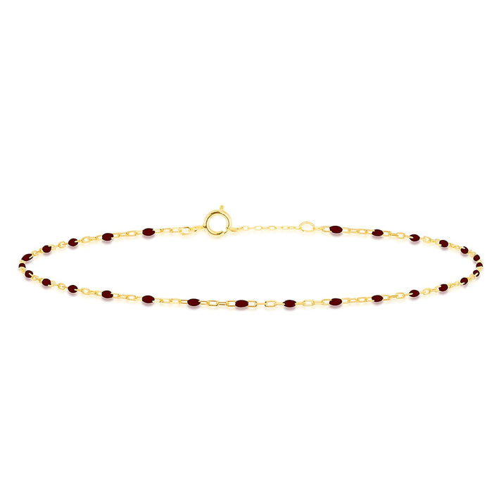 Red Enamel Mini Paper Bracelet 9K Yellow Gold 7.5 Inch 7567408 1