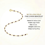 9K Yellow Gold  Bracelet (Size - 7),  Gold Wt. 0.32 Gms