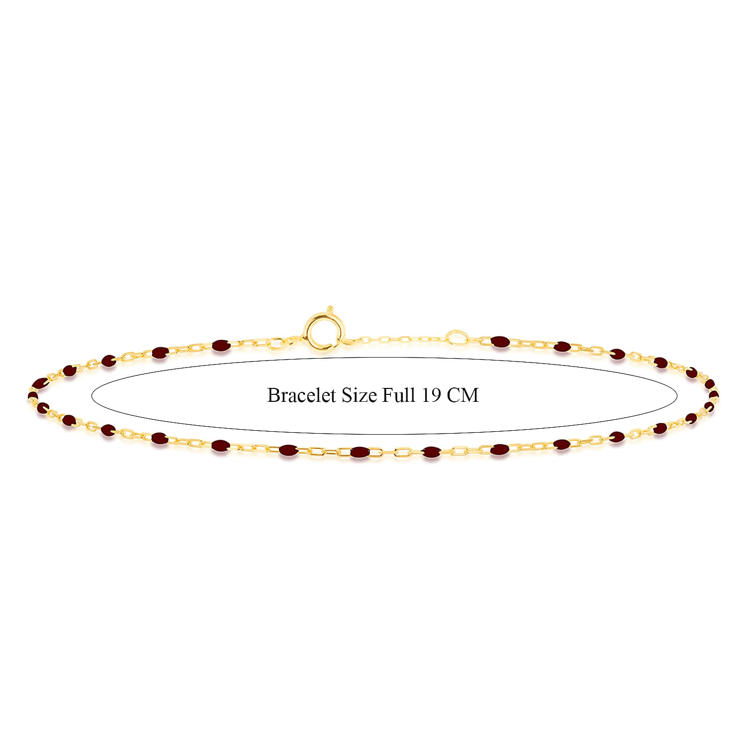 Red Enamel Mini Paper Bracelet 9K Yellow Gold 7.5 Inch 7567408 5