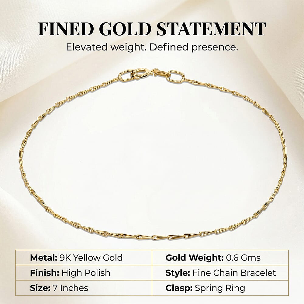 Wheat Shape Bracelet in 9K Yellow Gold 7 Inch 7567434 6
