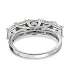 D'Joy Asscher Cut Moissanite 5 Stone Band Ring in Platinum Overlay Sterling Silver 3.38 Ct._7567591_4
