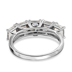 D'Joy Asscher Cut Moissanite 5 Stone Band Ring in Platinum Overlay Sterling Silver 3.38 Ct._7567594_4