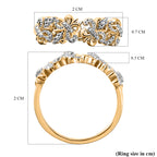Natural White Diamond Fleur De Lis Ring in Platinum Overlay with 18K Vermeil Yellow Gold Plated Sterling Silver_7569383_5