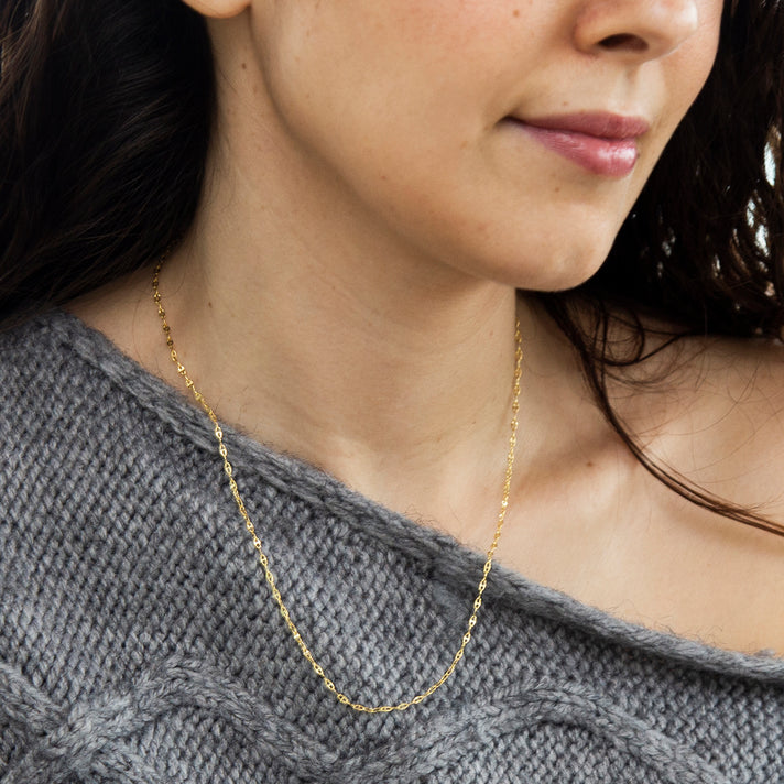 Flat Rambo Chain 18 Inch in 10K Yellow Gold 7570388 2