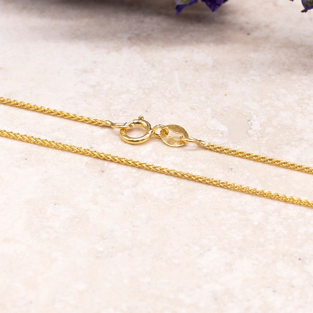 9K Yellow Gold Spiga Chain With Spring Ring Clasp (Size - 18)_7570397_4