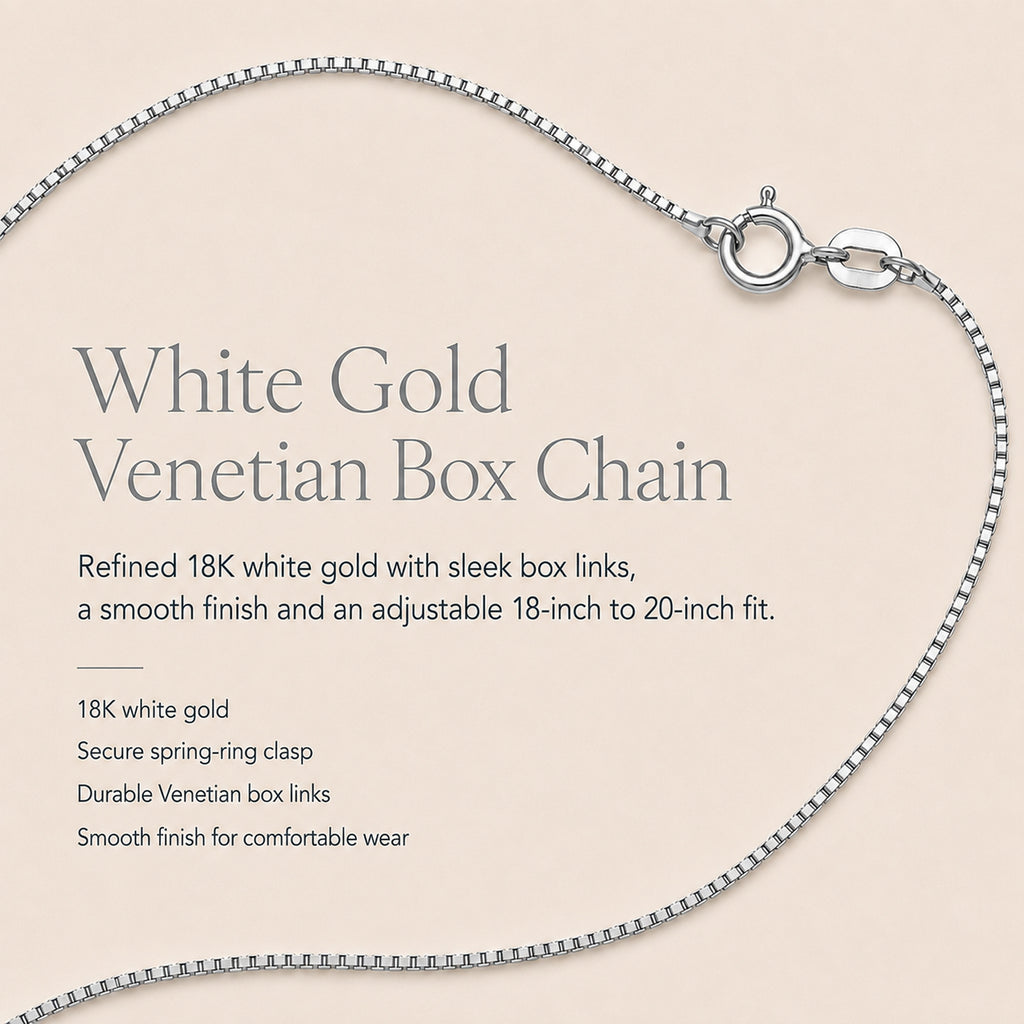 18K White Gold Venetian Box Chain With Spring Ring Clasp (Adjustable Size - 18/20)_7572000_6