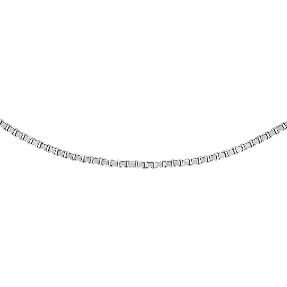 ILIANA 18K White Gold 0.6mm Venetian Box Chain 18 Inch 7572018 0
