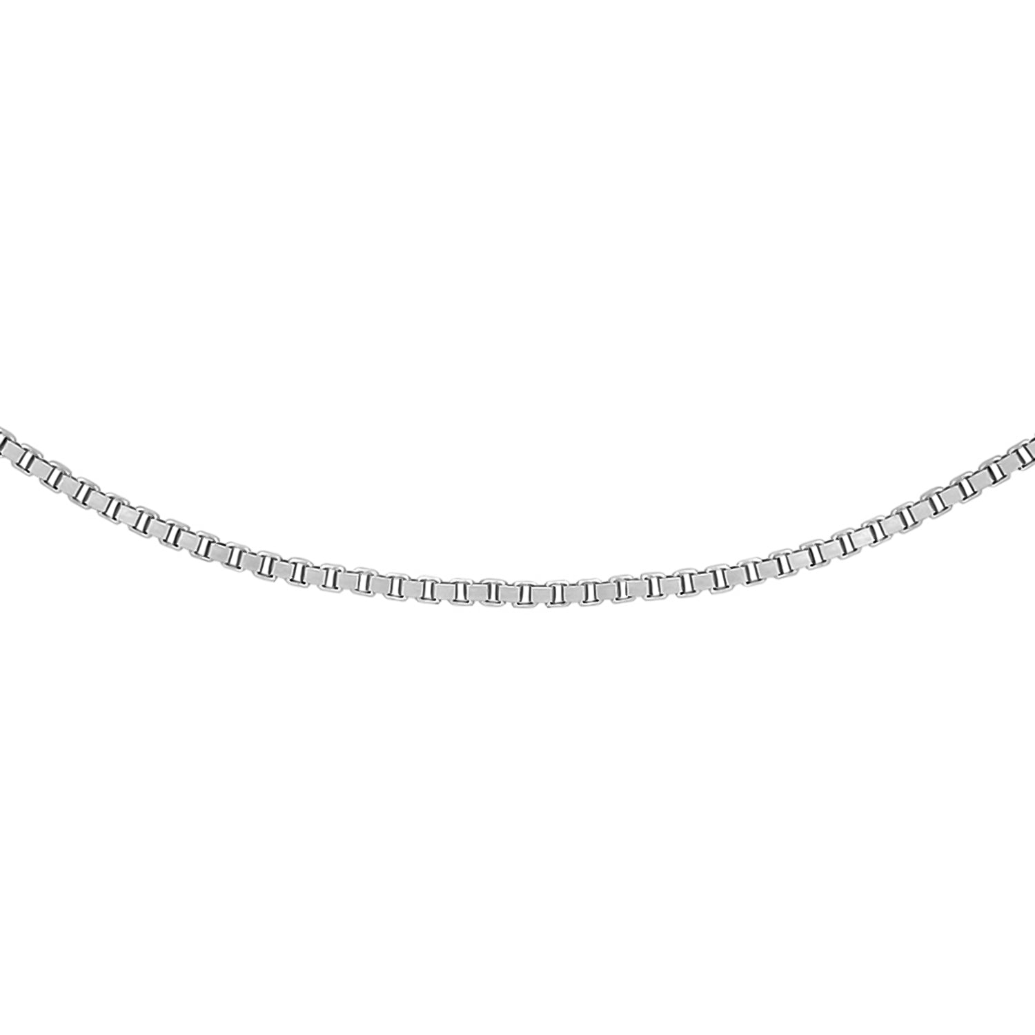 ILIANA 18K White Gold 0.6mm Venetian Box Chain 18 Inch 7572018 0