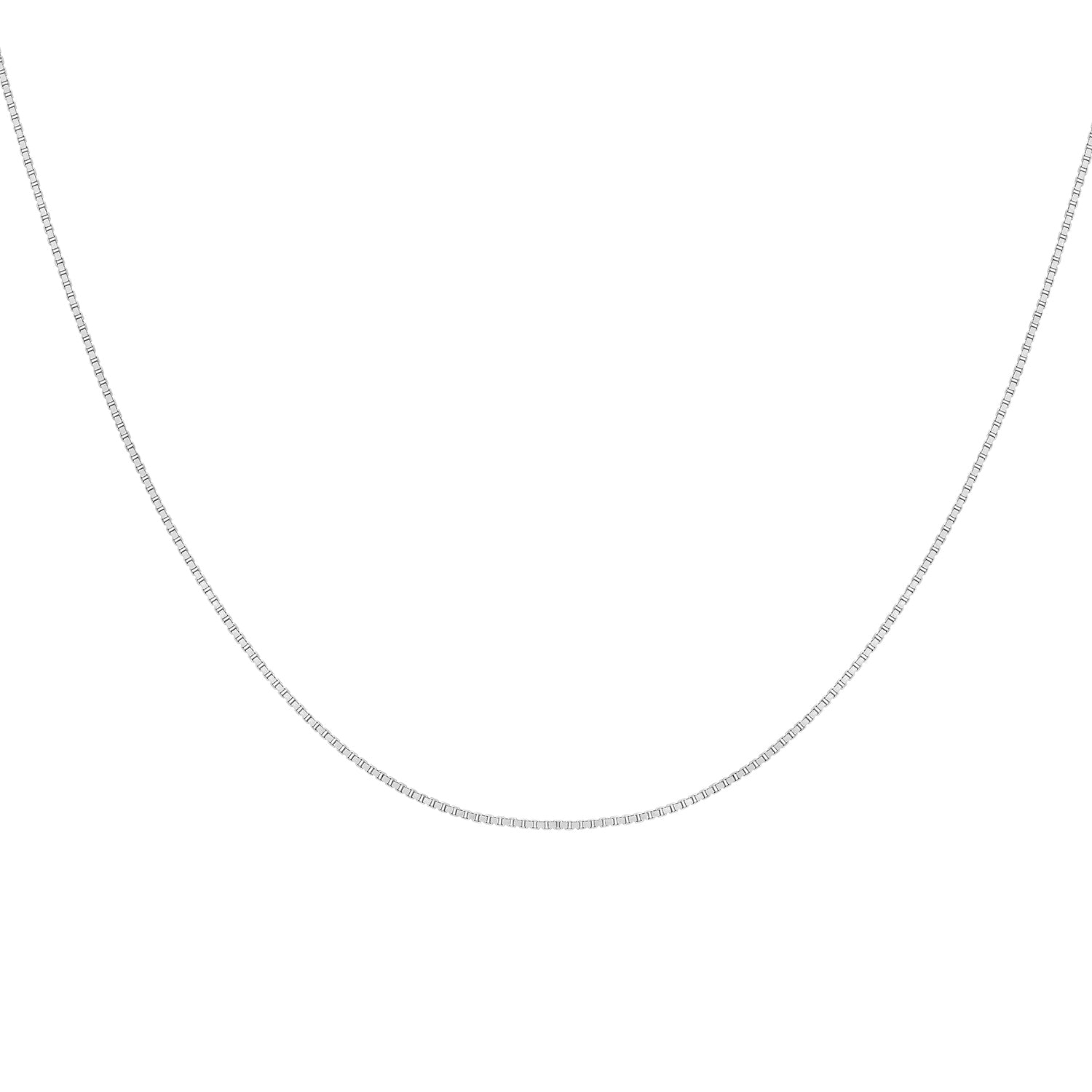 ILIANA 18K White Gold 0.6mm Venetian Box Chain 18 Inch 7572018 2