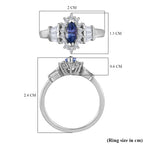 D'Joy Tanzanite & Natural Zircon Ring in Platinum Overlay Sterling Silver 1.02 Ct._7572024_5