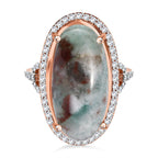 Zimbaprase and Natural Zircon Ring in Rose Gold Vermeil Plated Sterling Silver 13.17 Ct_7572694