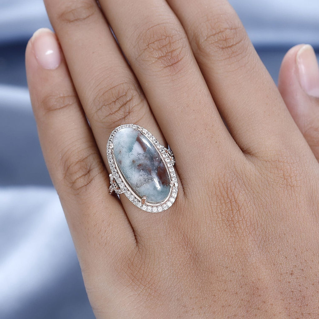 Zimbaprase and Natural Zircon Ring in Rose Gold Vermeil Plated Sterling Silver 13.17 Ct_7572694_2