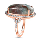 Zimbaprase and Natural Zircon Ring in Rose Gold Vermeil Plated Sterling Silver 13.17 Ct_7572694_3