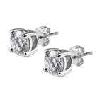 D'Joy Moissanite Stud Earrings with Push Back in Platinum Overlay Sterling Silver 2.00 Ct._7572819_3