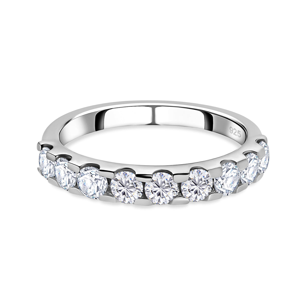 1.15 Ct. Moissanite Half-Eternity Ring in Platinum Overlay Sterling Silver 7573002 0