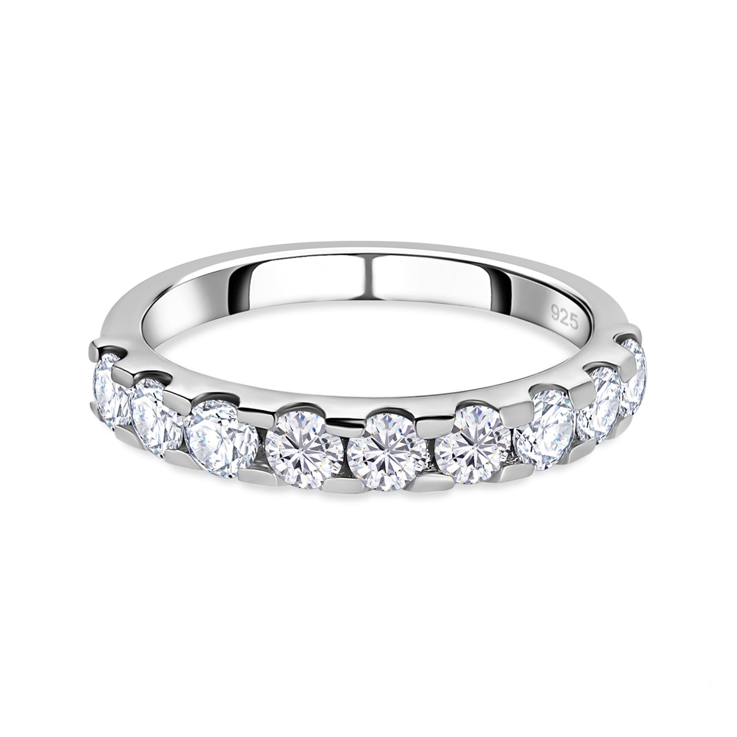 1.15 Ct. Moissanite Half-Eternity Ring in Platinum Overlay Sterling Silver 7573002 0