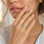Royal Bali Collection - D'Joy Moissanite Half-Eternity Band Ring in Platinum Overlay Sterling Silver 1.00 Ct._7573002_1