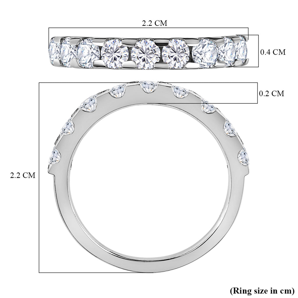 Royal Bali Collection - D'Joy Moissanite Half-Eternity Band Ring in Platinum Overlay Sterling Silver 1.00 Ct._7573002_7