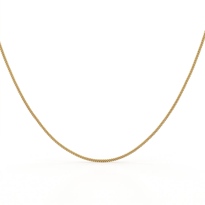 ILIANA 18K Yellow Gold 1.4mm Diamond Cut Curb Chain 18 Inch 7573335 1