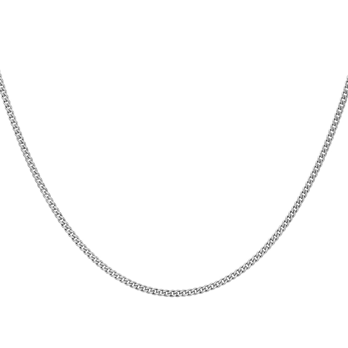 ILIANA 18K White Gold Diamond Cut Adjustable Curb Chain 18 Inch to 20 Inch 7573431 0