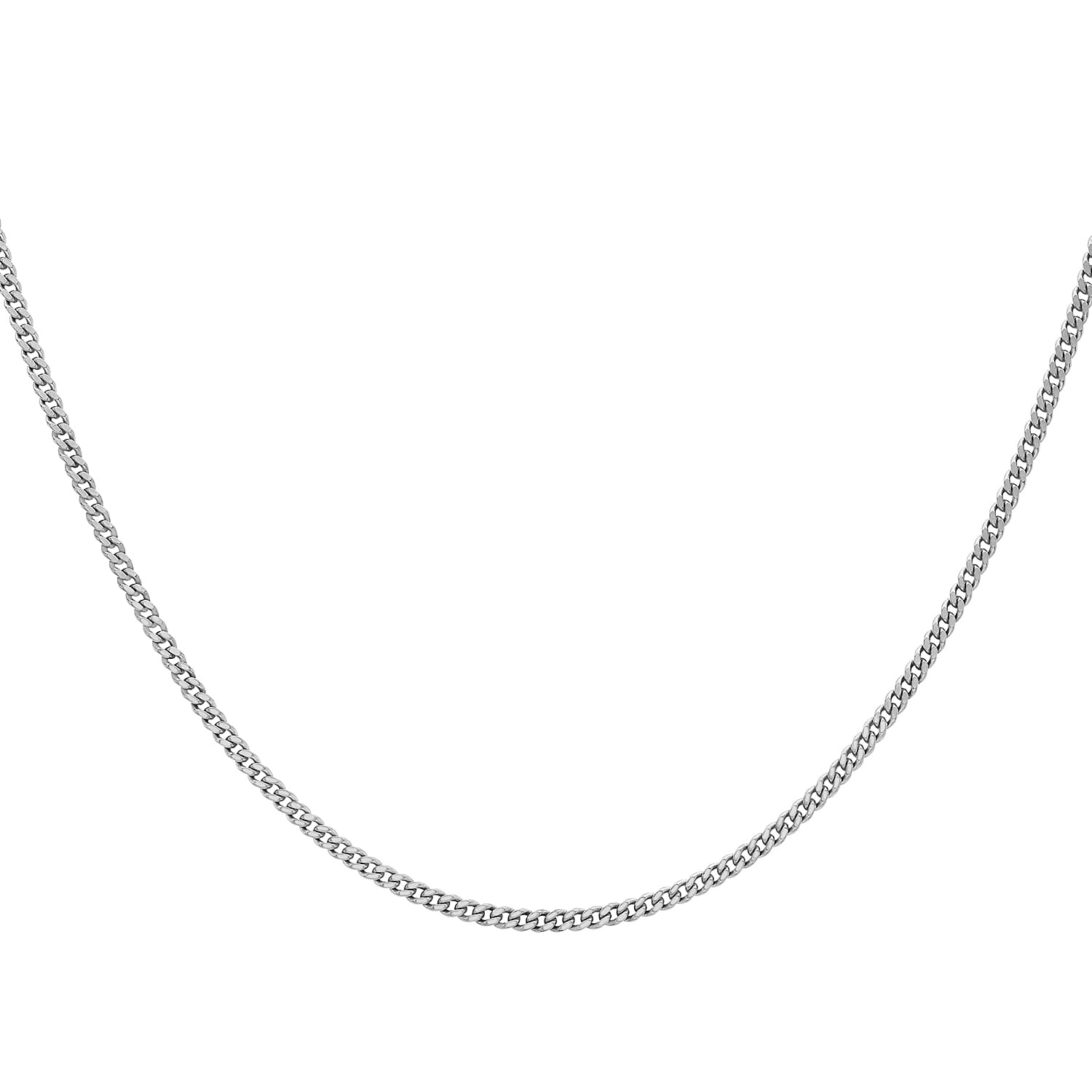 ILIANA 18K White Gold Diamond Cut Adjustable Curb Chain 18 Inch to 20 Inch 7573431 0