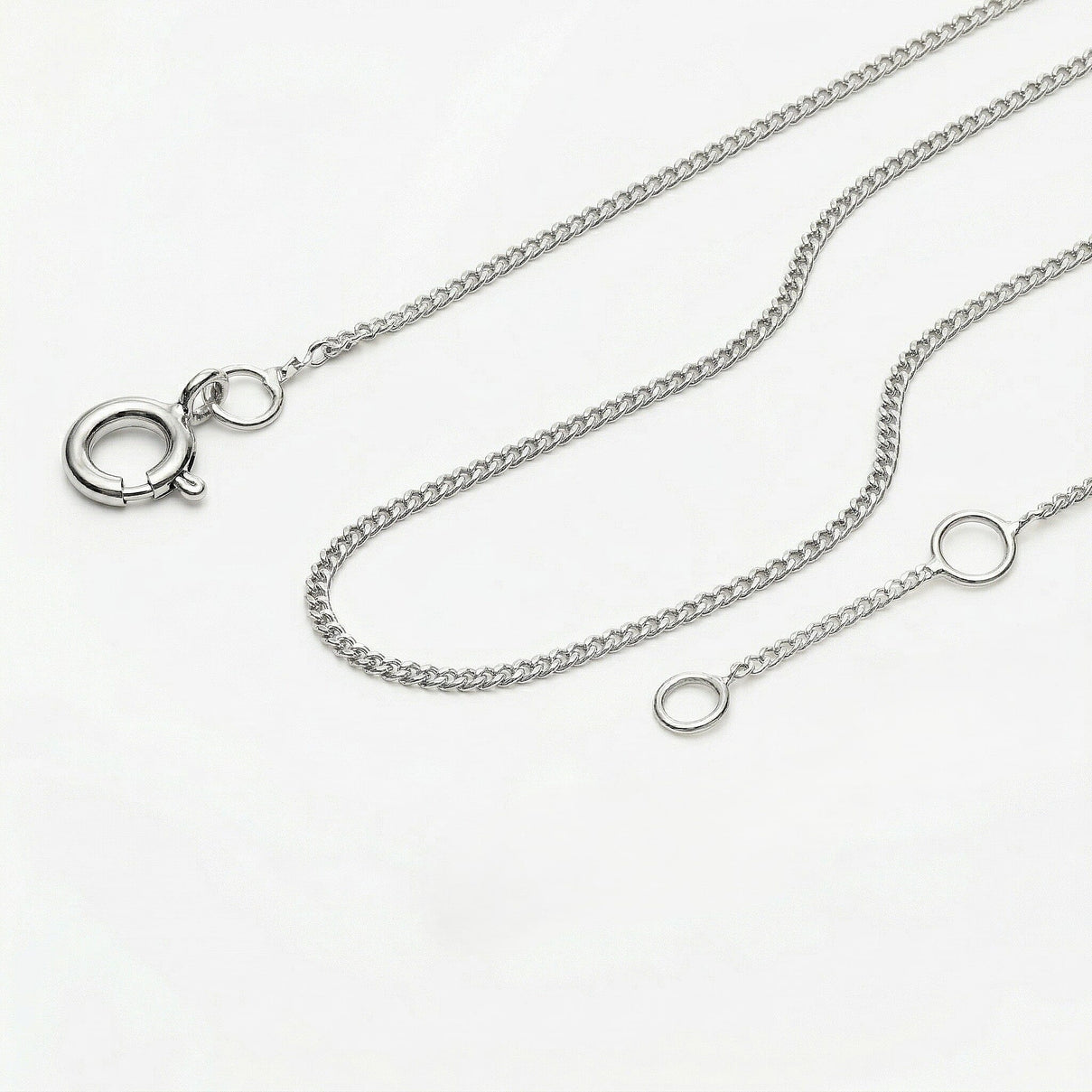 ILIANA 18K White Gold Diamond Cut Adjustable Curb Chain 18 Inch to 20 Inch 7573431 4