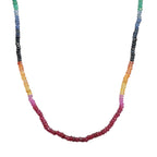 ILIANA - 18K Yellow Gold Emerald, Tanzanite, Sapphire & Ruby Faceted Beads Necklace (Size - 18) 46.01 Ct._7574237