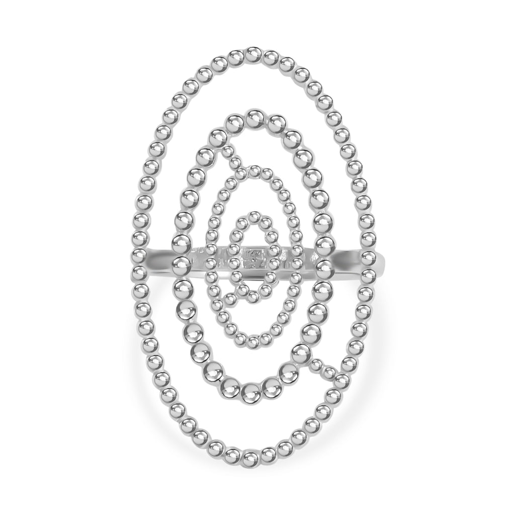 Lucy Q Bubble Drip Collection - Rhodium Overlay Sterling Silver Ring_7574575