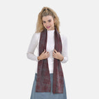 Closeout Deal - Stylish Knitted Scarf (One Size, 172x31 cm) - Burgundy & Light Grey_7575557_2