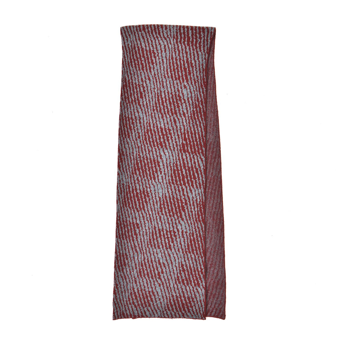 Closeout Deal - Stylish Knitted Scarf (One Size, 172x31 cm) - Burgundy &amp; Light Grey 7575557 4