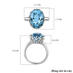 D'Joy Skyblue Topaz Solitaire Ring in Platinum Overlay Sterling Silver 9.94 Ct._7577183_5